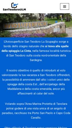 Vorschau der mobilen Webseite www.santeodoroulm.it, Flugplatz San Teodoro Ulm in Sardinien