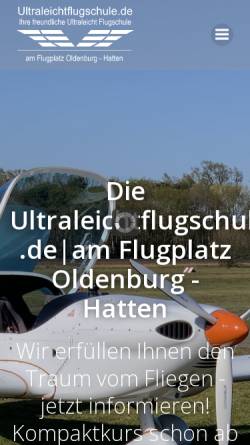 Vorschau der mobilen Webseite www.ultraleichtflugschule.de, UL Flugschule Damer