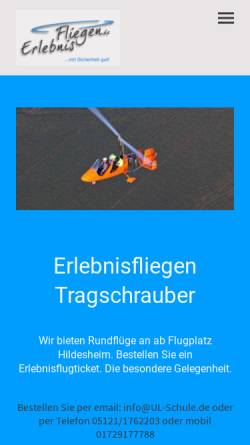 Vorschau der mobilen Webseite erlebnis-fliegen.de, UL- Flugschule Thomas Kiggen