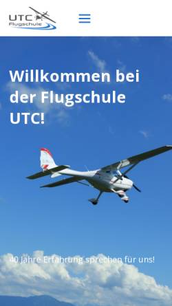 Vorschau der mobilen Webseite www.utc-flugschule.de, Ultraleichtflug am Chiemsee