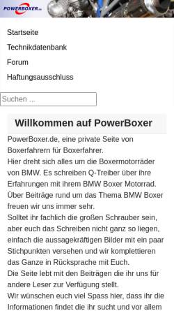 Vorschau der mobilen Webseite powerboxer.de, Powerboxer