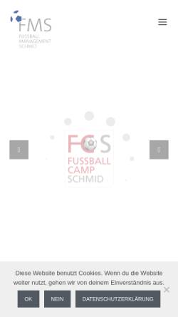 Vorschau der mobilen Webseite www.fussballcamp-schmid.de, Fussballcamp-Schmid