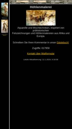 Vorschau der mobilen Webseite www.opus-x.de, Höhlenmalerei