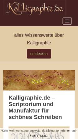 Vorschau der mobilen Webseite kalligraphie.de, Kalligraphie - Tinte, Schriften, Zitate