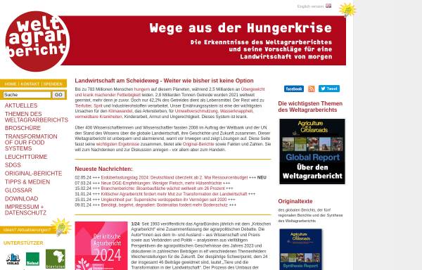 Vorschau von www.weltagrarbericht.de, Weltagrarbericht