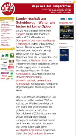 Vorschau der mobilen Webseite www.weltagrarbericht.de, Weltagrarbericht