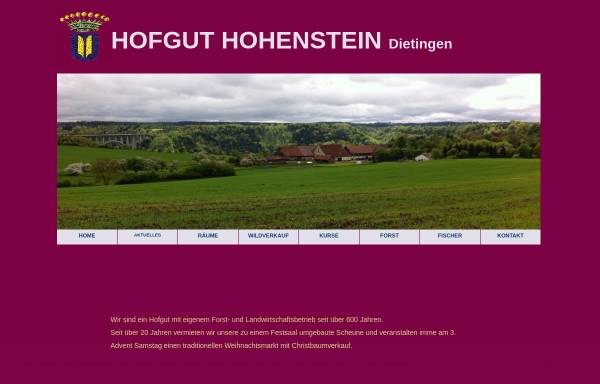 Vorschau von www.hofguthohenstein.de, Kunstschule Hofgut Hohenstein