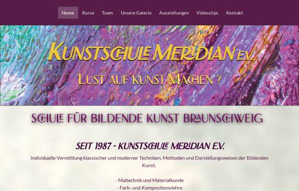 Vorschau von www.kunstschule-meridian.de, Kunstschule Meridian e.V.