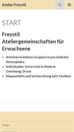 Vorschau der mobilen Webseite www.frey-vechta.de, Malschule Freystil - Schule für Kunst und Gestaltung