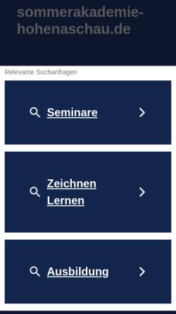 Vorschau der mobilen Webseite www.sommerakademie-hohenaschau.de, Sommerakademie Hohenaschau