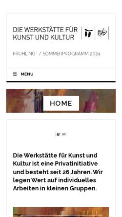 Vorschau der mobilen Webseite www.kulturwerkstatt.at, Werkstätte für Kunst und Kultur