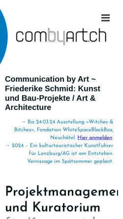 Vorschau der mobilen Webseite www.combyart.ch, Communication by Art - Friederike Schmid