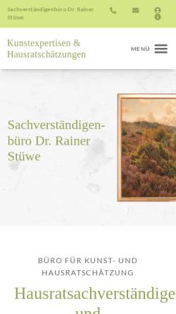 Vorschau der mobilen Webseite www.kunstexpertisen.de, Dr. Rainer Stüwe