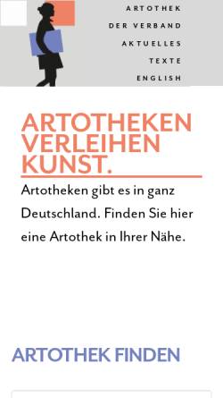 Vorschau der mobilen Webseite artothek.org, Artothekenverband Deutschland e.V.
