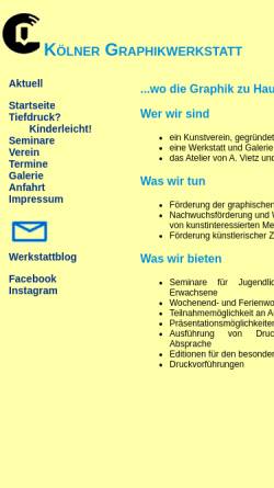 Vorschau der mobilen Webseite www.graphikwerkstatt.de, Kölner Graphikwerkstatt