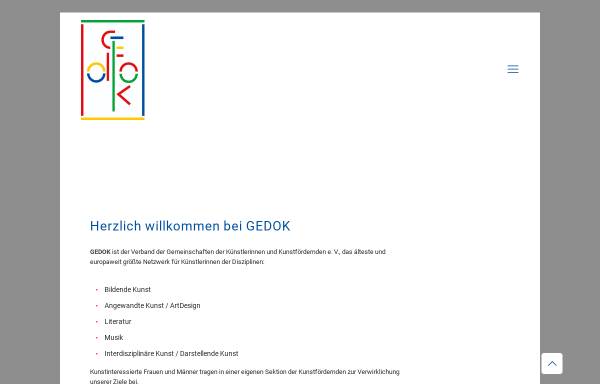 Vorschau von www.gedok.de, Verband der Gemeinschaften der Künstlerinnen und Kunstförderer e.V. (GEDOK)