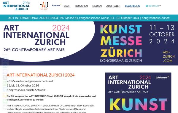 Vorschau von www.art-zurich.com, Art International Zurich - Kunstmesse Zürich
