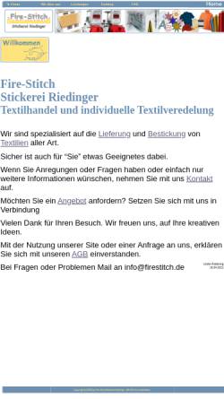 Vorschau der mobilen Webseite www.firestitch.de, Computer-Stickerei Riedinger