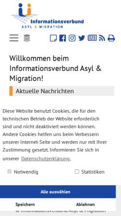Vorschau der mobilen Webseite www.asyl.net, Asylrecht in Deutschland