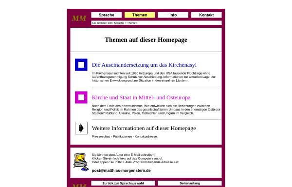 Vorschau von www.matthias-morgenstern.de, Religion und Politik im Konflikt: Die Auseinandersetzung um das Kirchenasyl