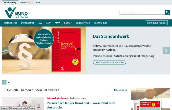 Vorschau von www.arbeitsrecht.de, Arbeit & Recht