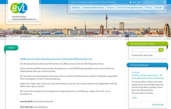 Vorschau von www.bdl-online.de, Bundesverband der Lohnsteuerhilfevereine e. V.