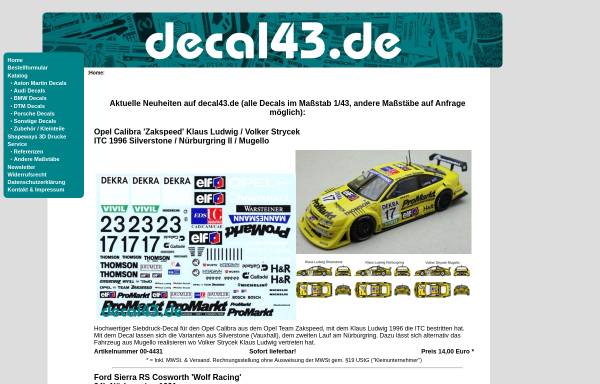 Vorschau von www.decal43.de, Decal43.de, Thomas Morper