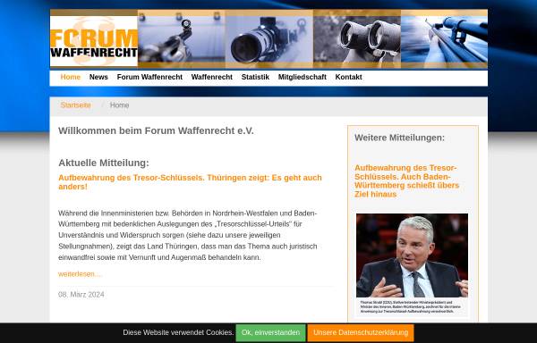Vorschau von www.fwr.de, Forum Waffenrecht e. V.