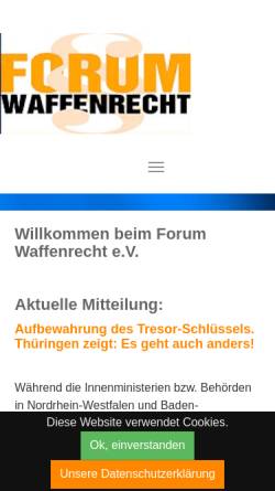 Vorschau der mobilen Webseite www.fwr.de, Forum Waffenrecht e. V.