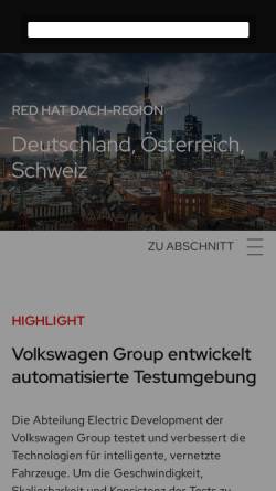Vorschau der mobilen Webseite de.redhat.com, Red Hat Deutschland