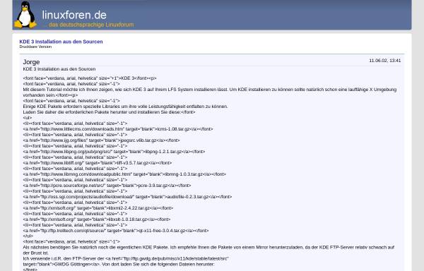 Vorschau von www.linuxforen.de, Linuxforen.de