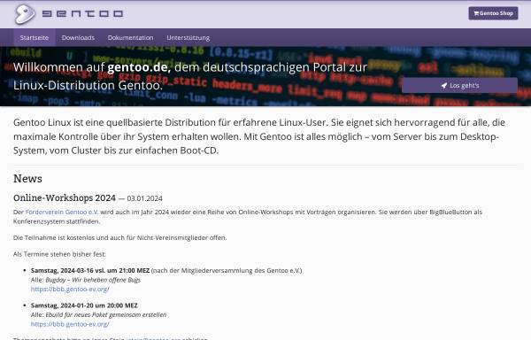 Vorschau von www.gentoo.de, Gentoo Linux
