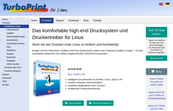 Vorschau von www.turboprint.de, TurboPrint