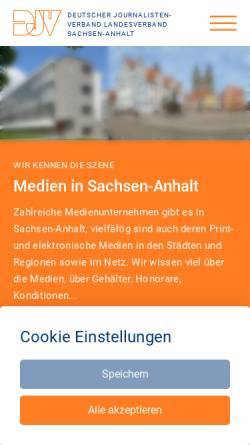 Vorschau der mobilen Webseite www.djv-sachsen-anhalt.de, Journalistenverband Sachsen-Anhalt e.V.