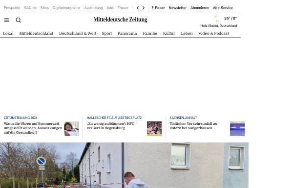 Vorschau von www.mz-web.de, Mitteldeutsche Zeitung