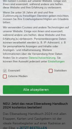 Vorschau der mobilen Webseite www.elberadweg.de, Elberadweg