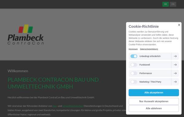 Vorschau von www.plambeckcontracon.de, Plambeck ContraCon Bau und Umwelttechnik GmbH