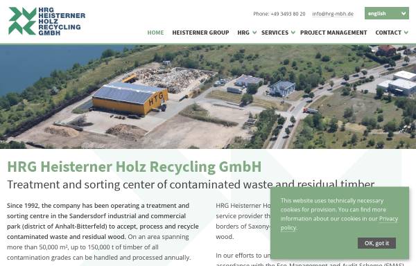 Vorschau von www.hrg-mbh.de, Heisterner Holz Recycling GmbH