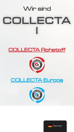Vorschau der mobilen Webseite www.collecta-rohstoff.de, Collecta Rohstoff GmbH & Co. KG
