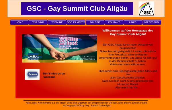 Vorschau von www.gsc-allgaeu.de, Gay Summit Club Allgäu