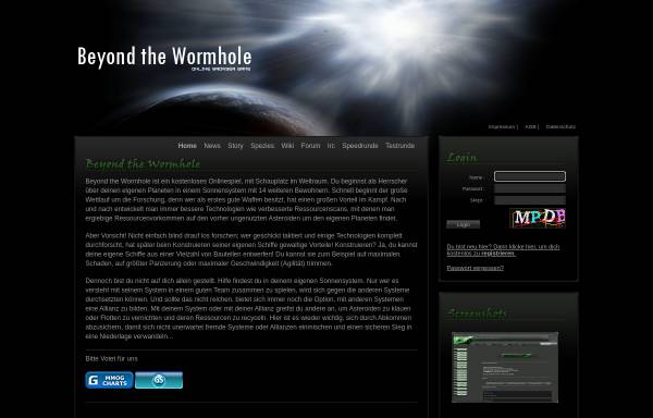 Vorschau von worm-hole.de, Beyond the Wormhole
