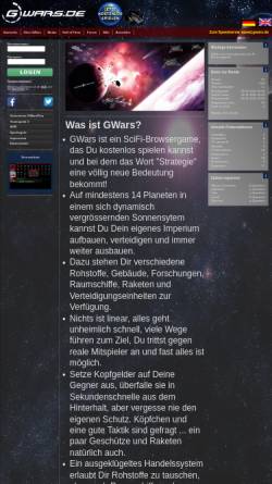 Vorschau der mobilen Webseite www.gwars.de, GWars
