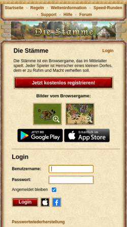 Vorschau der mobilen Webseite www.die-staemme.de, Die Stämme