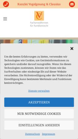 Vorschau der mobilen Webseite www.familienrecht-saar.de, Vogelgesang & Zempel