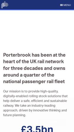 Vorschau der mobilen Webseite www.porterbrook.co.uk, Porterbrook Leasing Company Limited