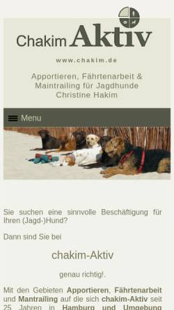 Vorschau der mobilen Webseite chakim.de, Chakim Aktiv