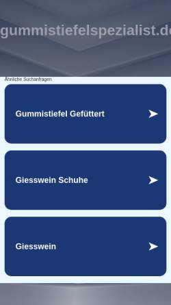 Vorschau der mobilen Webseite www.gummistiefelspezialist.de, Handelsagentur Jochen Ermer