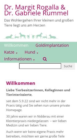 Vorschau der mobilen Webseite www.goldakupunktur-tierarztpraxis.de, Goldimplantation und Goldakupunktur