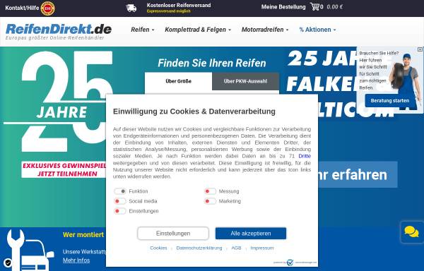 Vorschau von www.reifendirekt.de, Reifendirekt, Delticom AG