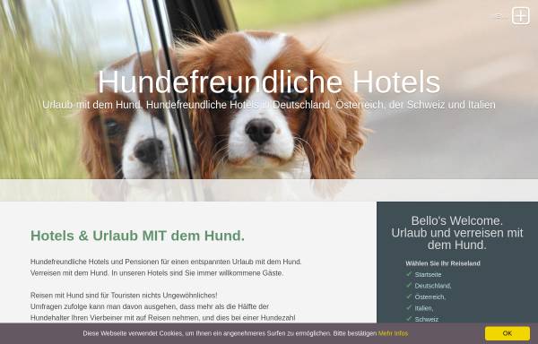 Vorschau von www.mein-bellos-welcome.de, Bello's Welcome - hundefreundliche Hotels